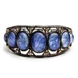 Large Hinged Ruthenium Bracelet